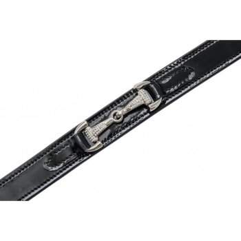 Strass Dee bit, patent leather belt